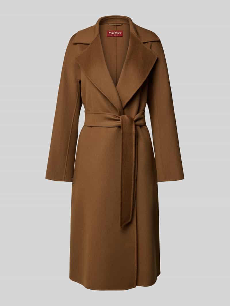 Max Mara Studio Regular fit lange jas met kasjmier model 'CLES'