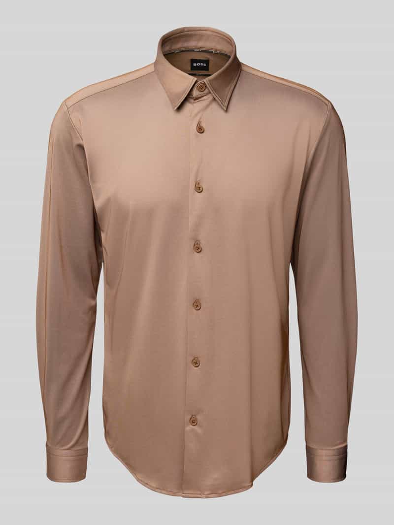 Boss Slim fit zakelijk overhemd van ademend materiaal