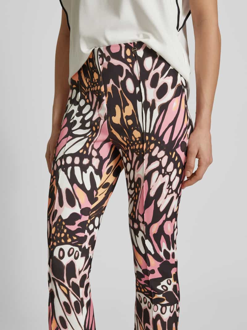 Marc Cain Feminine fit stoffen broek met vaste persplooien