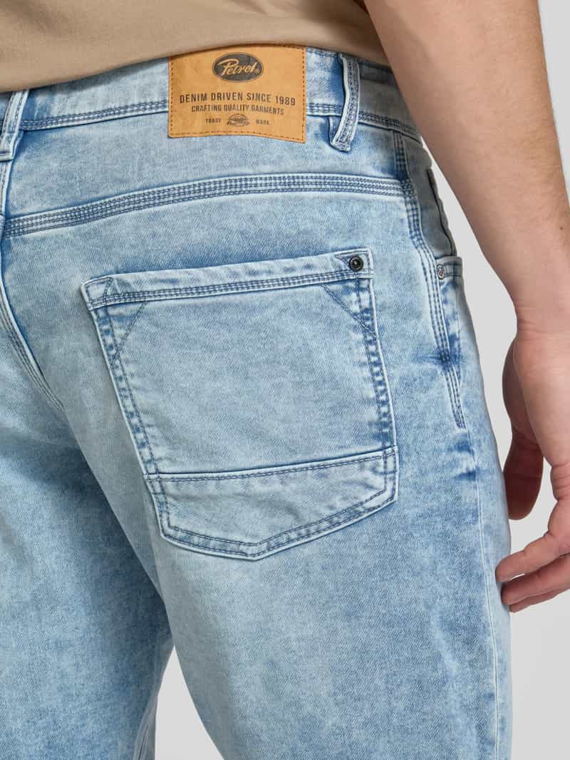 Petrol Korte slim fit jeans in 5-pocketmodel