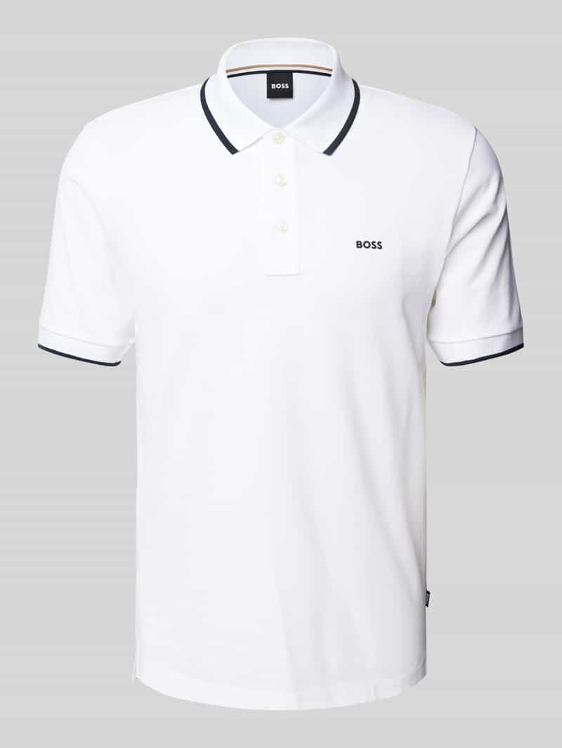 Boss Poloshirt met labelprint model 'Parlay'