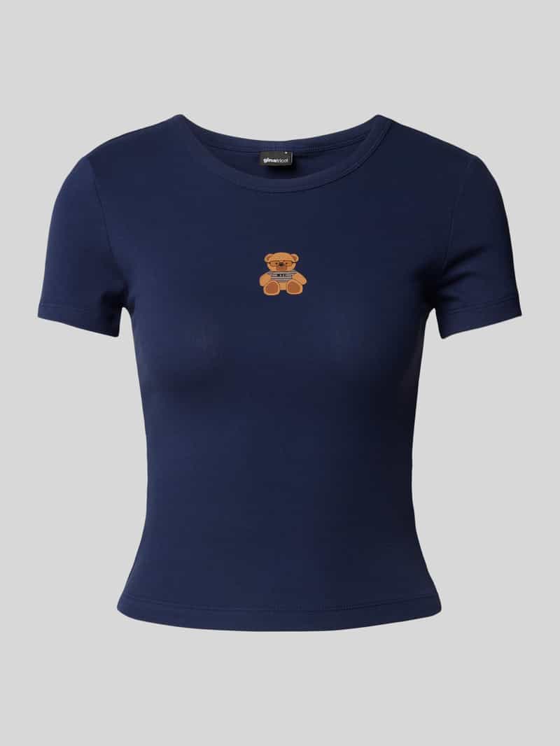 Gina Tricot Slim fit T-shirt met motiefprint
