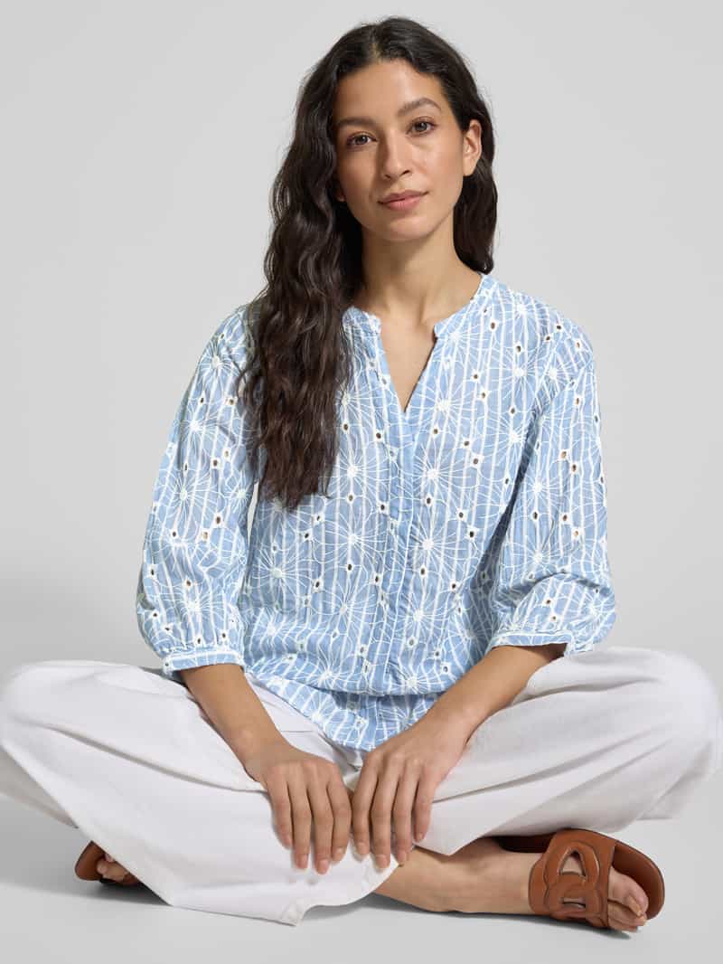 BRAX Regular fit blouse met broderie anglaise model 'STYLE.Velia'