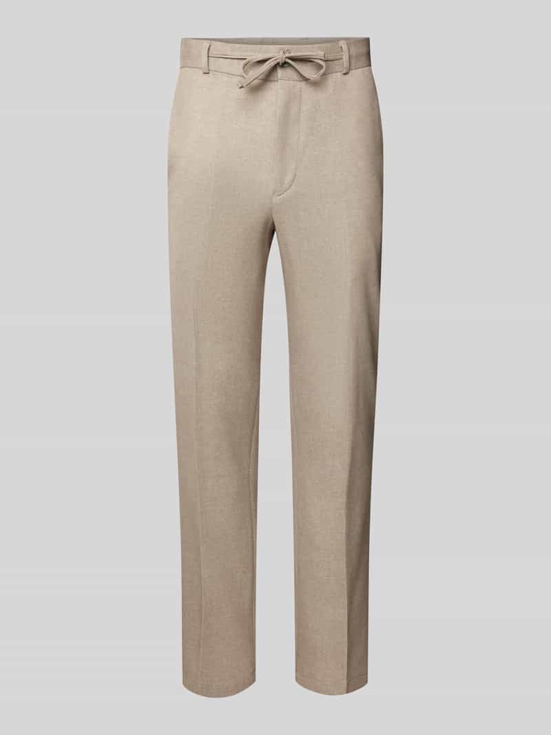 Zuitable Slim fit pantalon met strikceintuur model 'SPARTAFLEX'