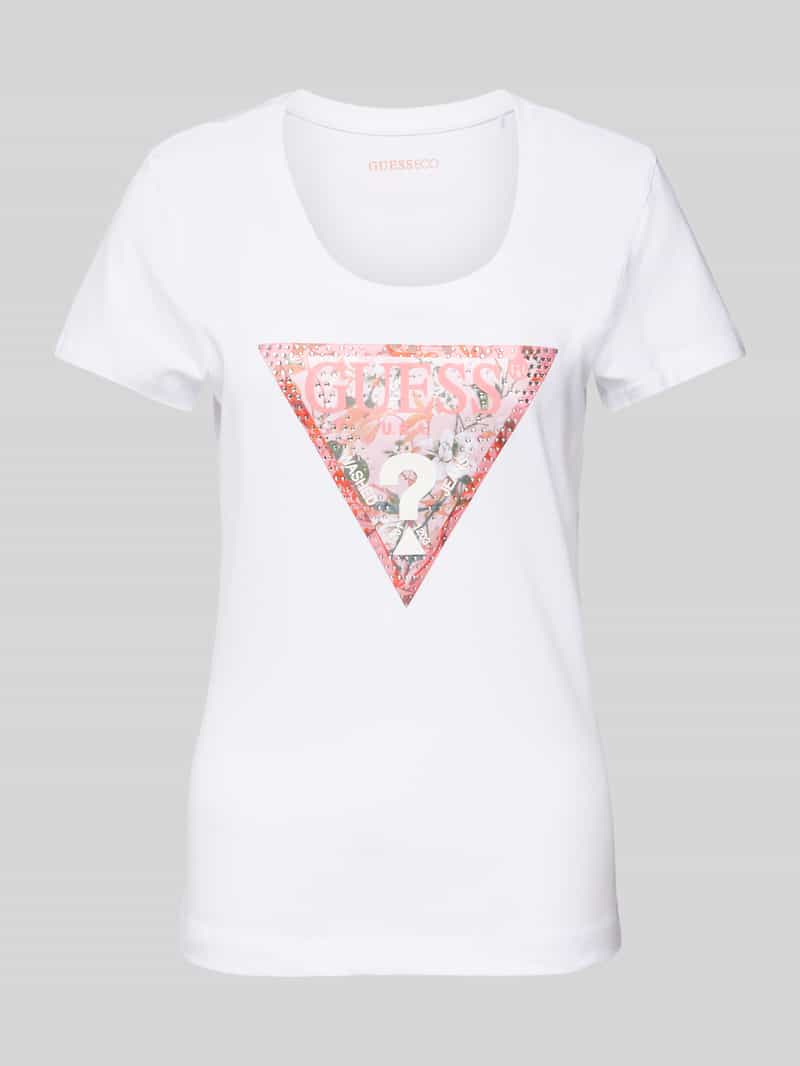 Guess T-shirt met strass-steentjes