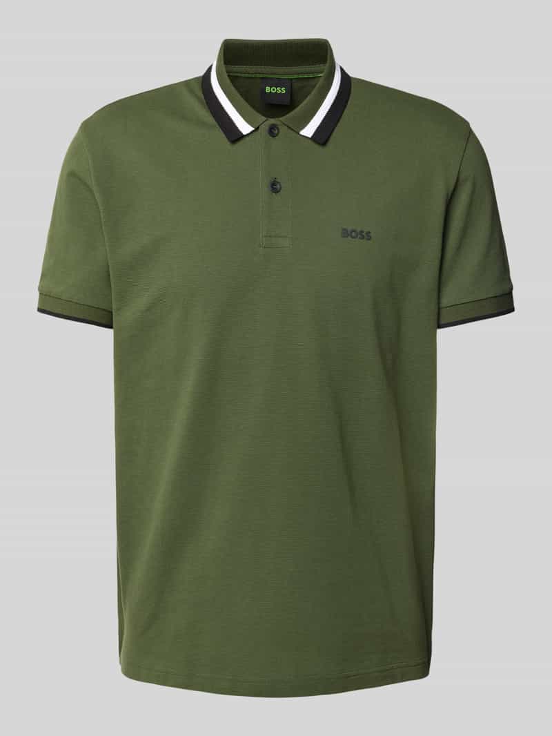 BOSS Green Regular fit poloshirt met labelprint model 'Paddy'