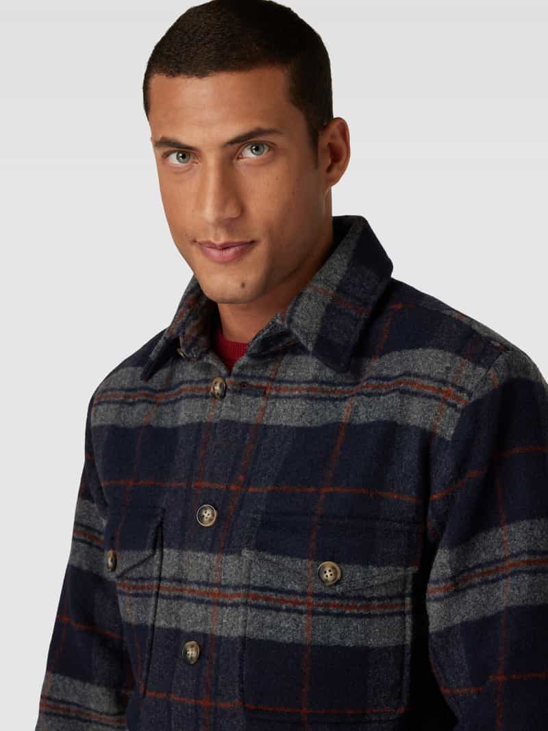 Selected Homme Relaxed fit overshirt met tartanruit