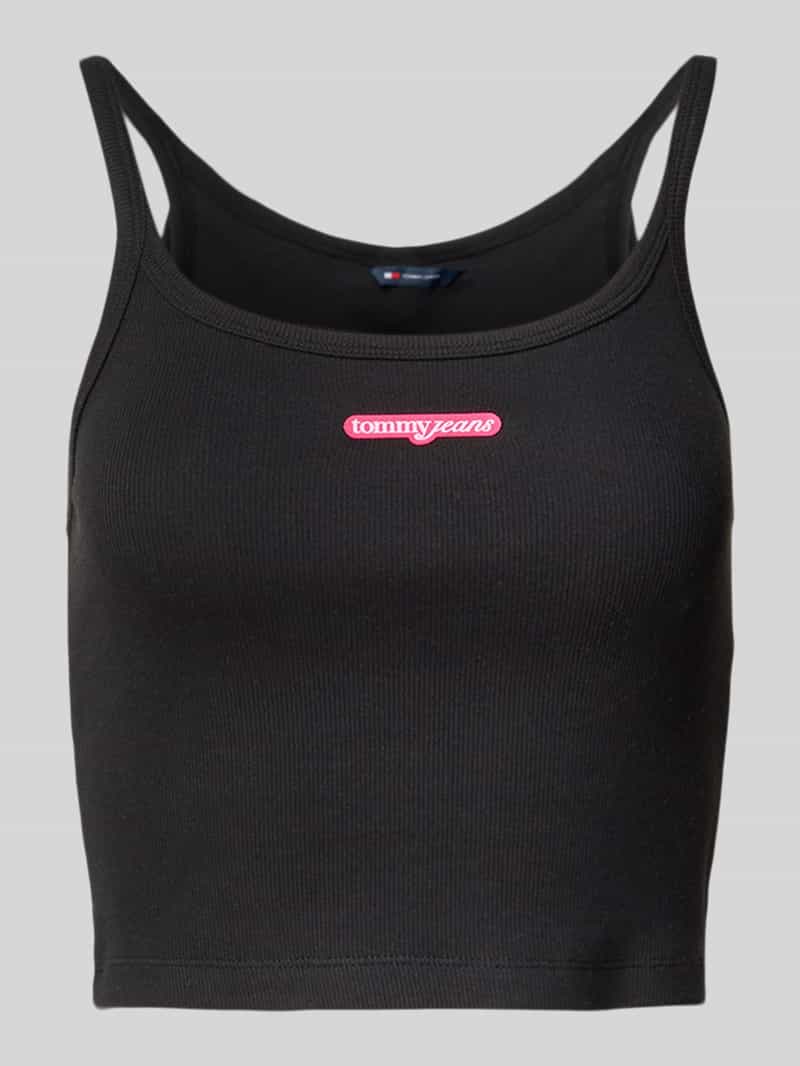 Tommy Jeans Korte slim fit top van ribstof