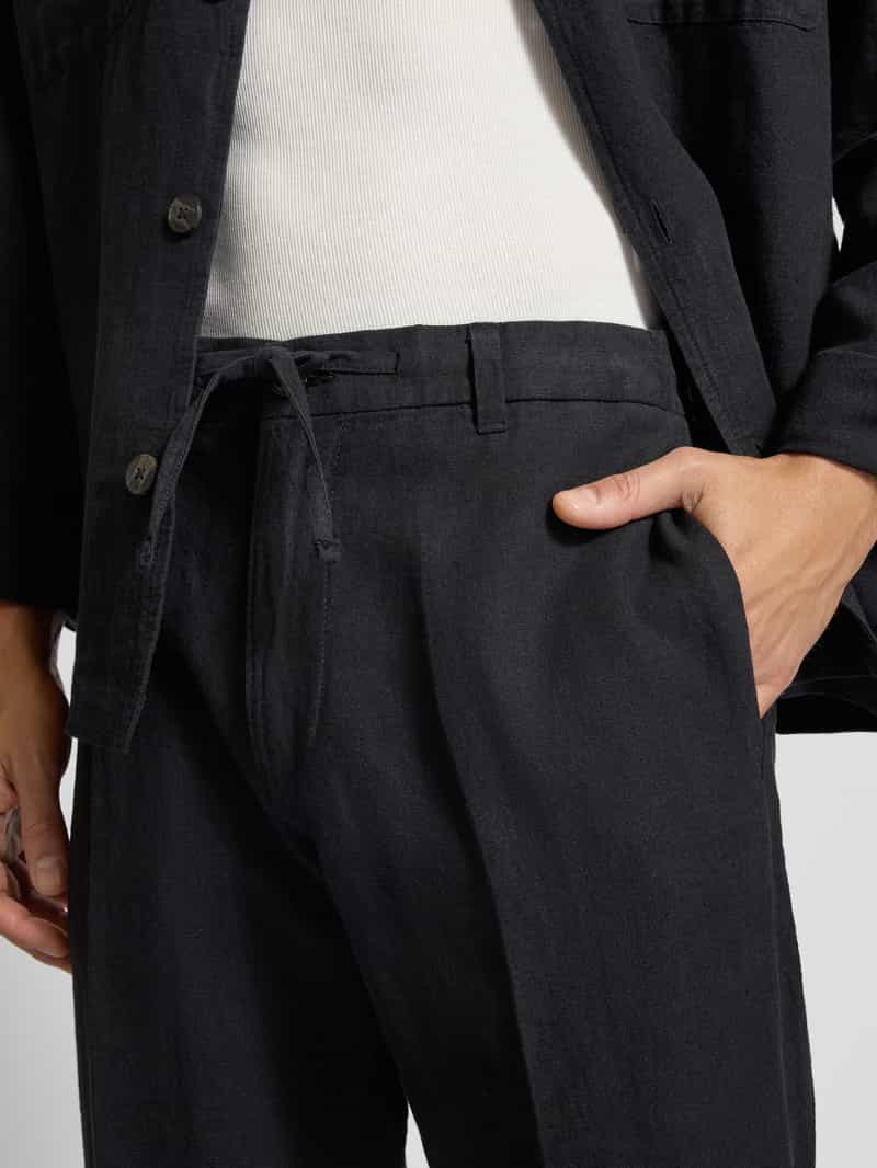 Selected Homme Regular fit linnen broek met persplooien model 'LEROY'