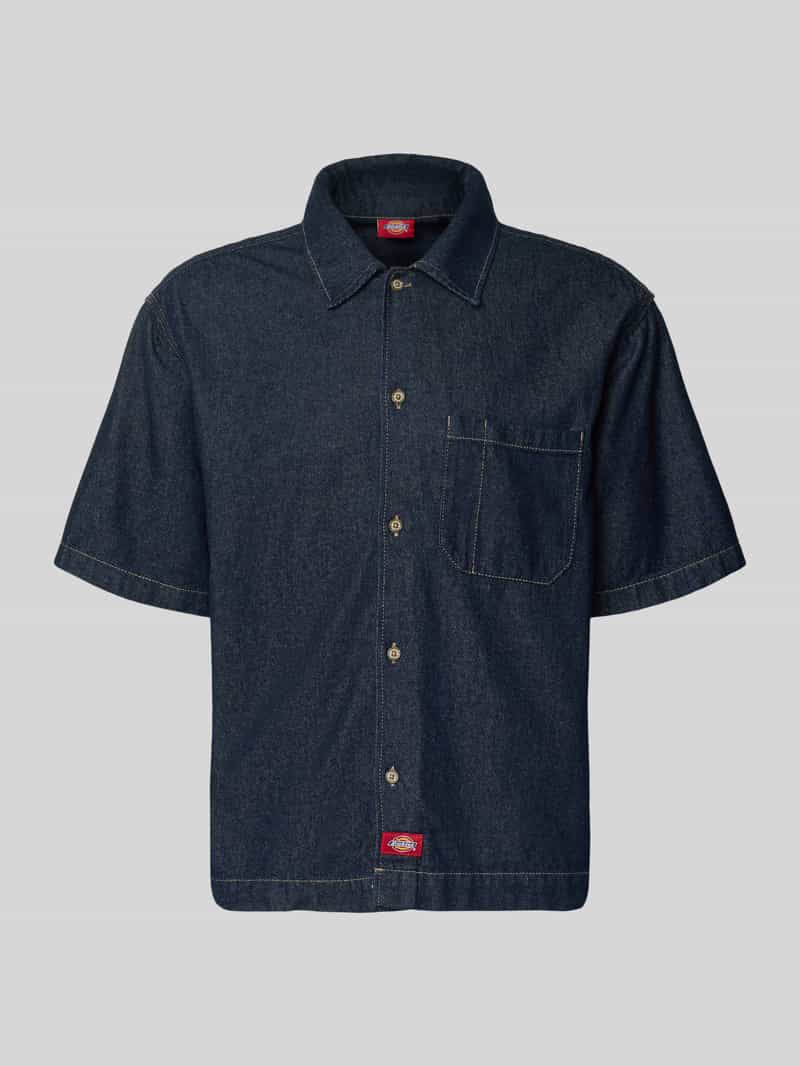 relaxed fit jeanshemd met borstzak