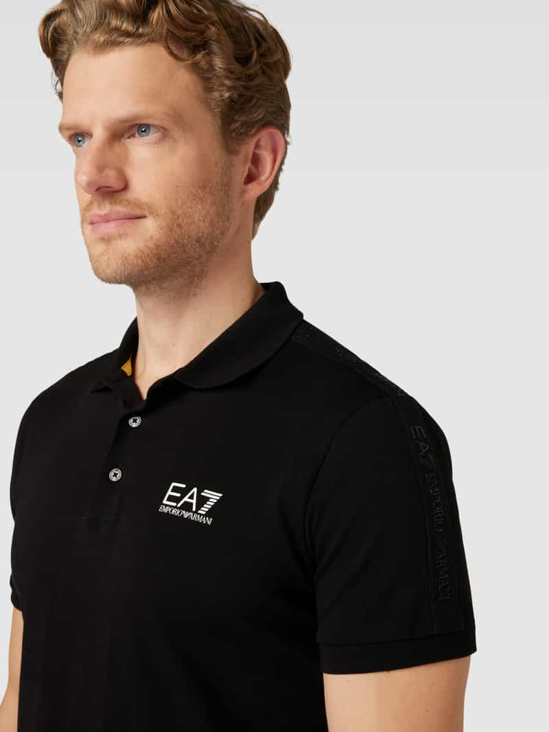 EA7 Emporio Armani Regular fit poloshirt met labelprint