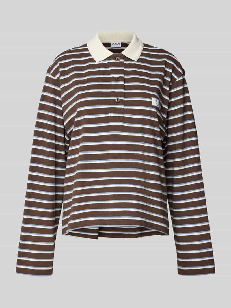 Jake*s Casual Poloshirt met labeldetail