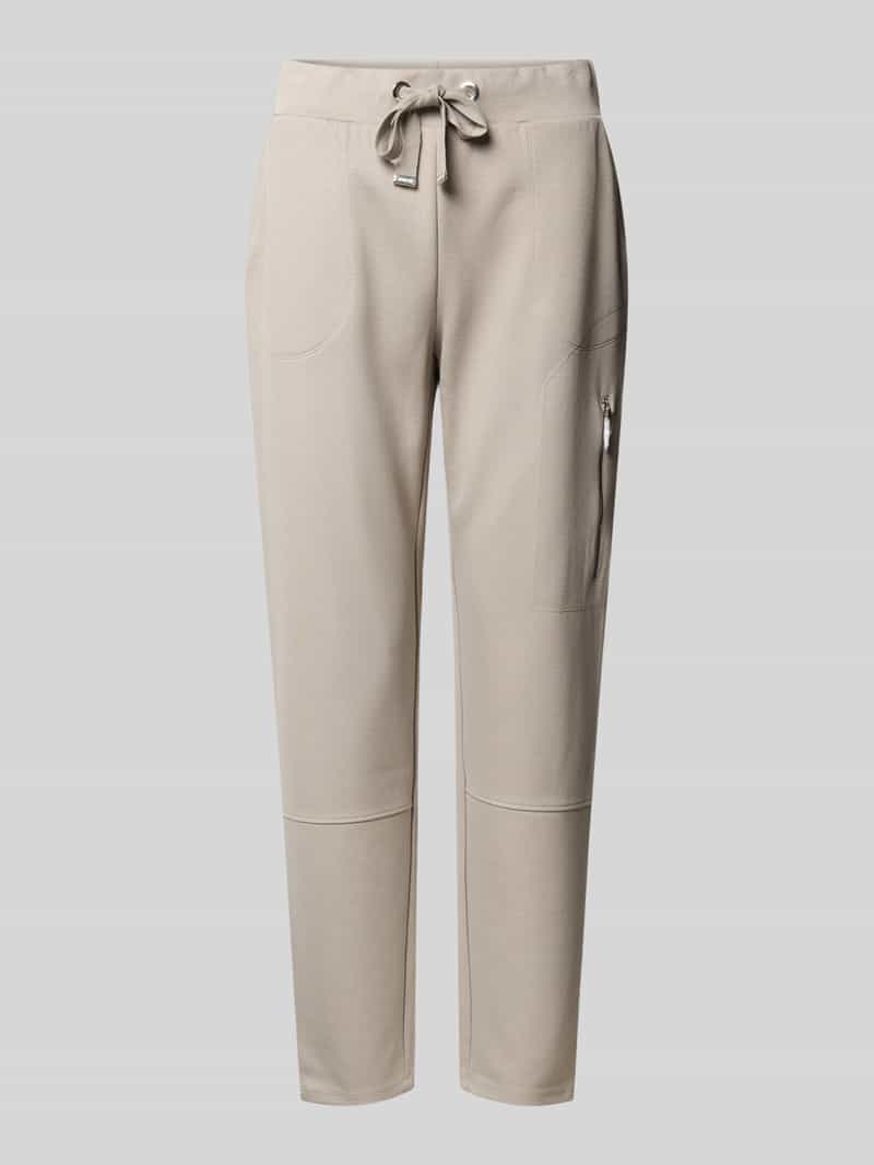 monari Stoffen broek van viscosemix met ritszak