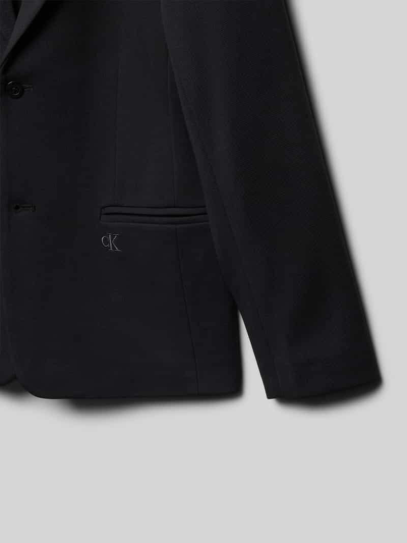 Calvin Klein Jeans 2-knoops colbert van viscosemix met klepzakken