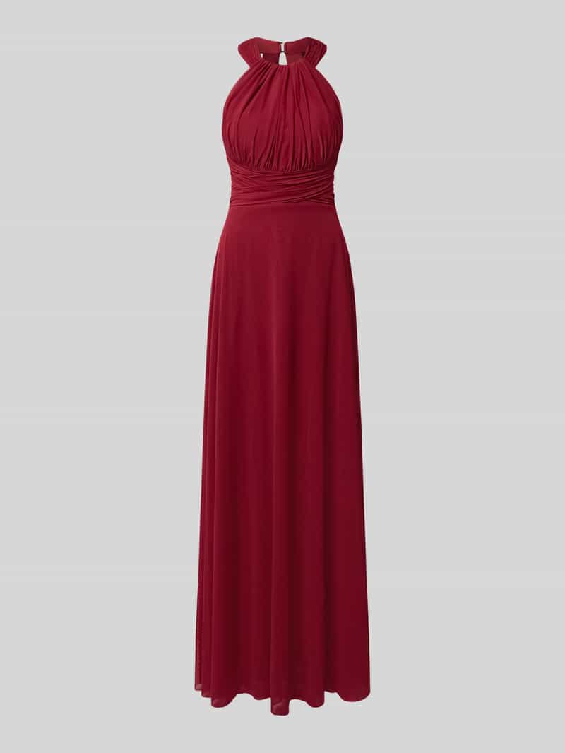 TROYDEN COLLECTION Avondjurk met halter en plooien