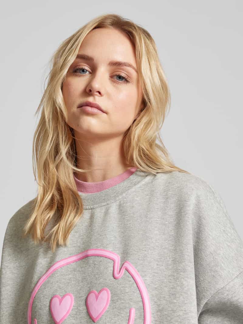 Pieces Oversized sweatshirt in gemêleerde look model 'FLOW'