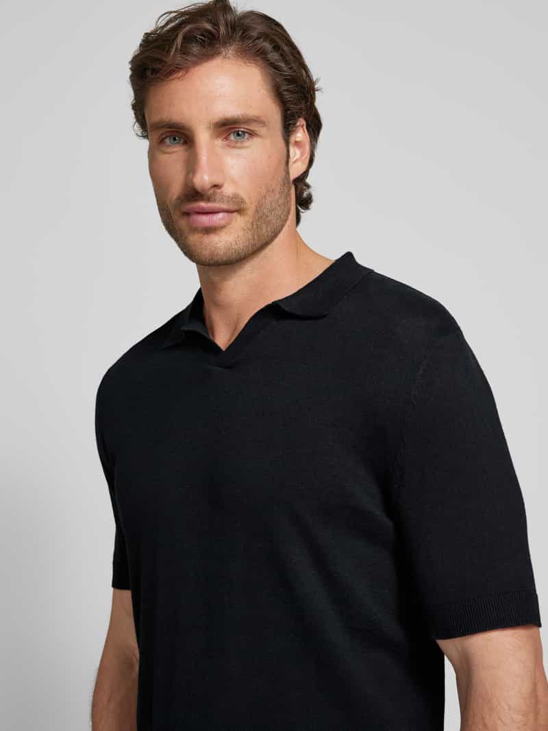 Selected Homme Slim fit linnen poloshirt met platte kraag model 'LAKE'