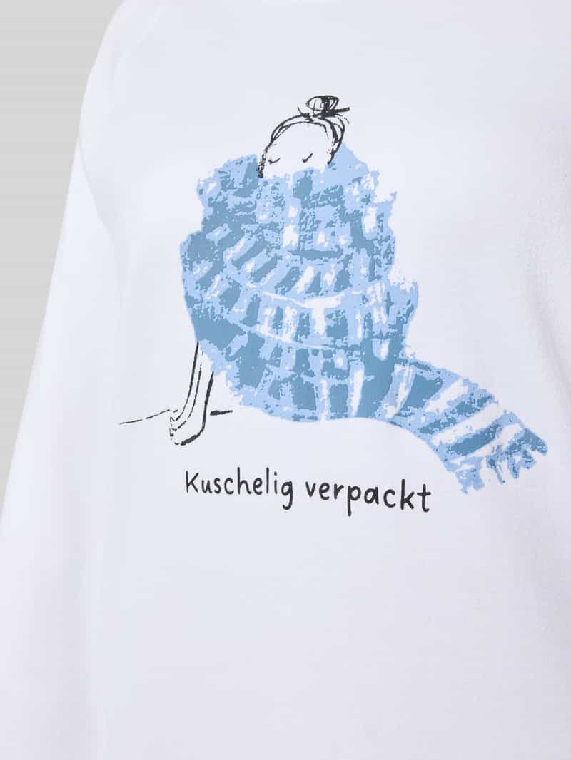 LOUIS & LOUISA Relaxed fit nachthemd met motiefprint model 'Mein Wohlfühlzeit'