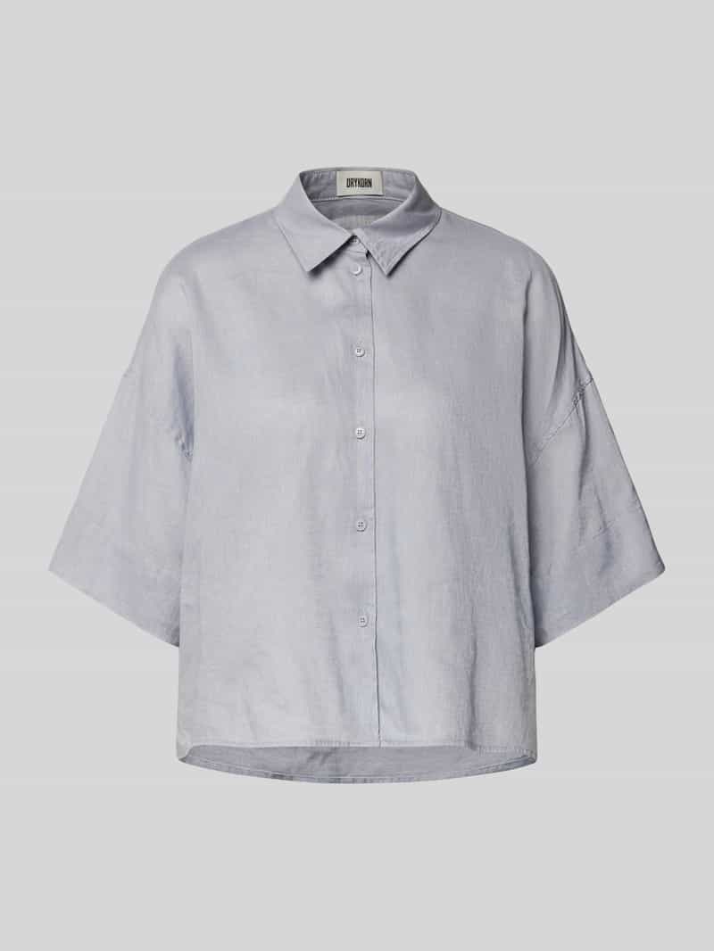 drykorn Relaxed fit linnen blouse met extra brede schouders