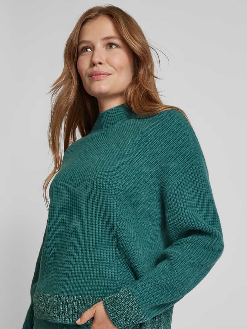 Marc Cain Gebreide pullover van lanawol met opstaande kraag