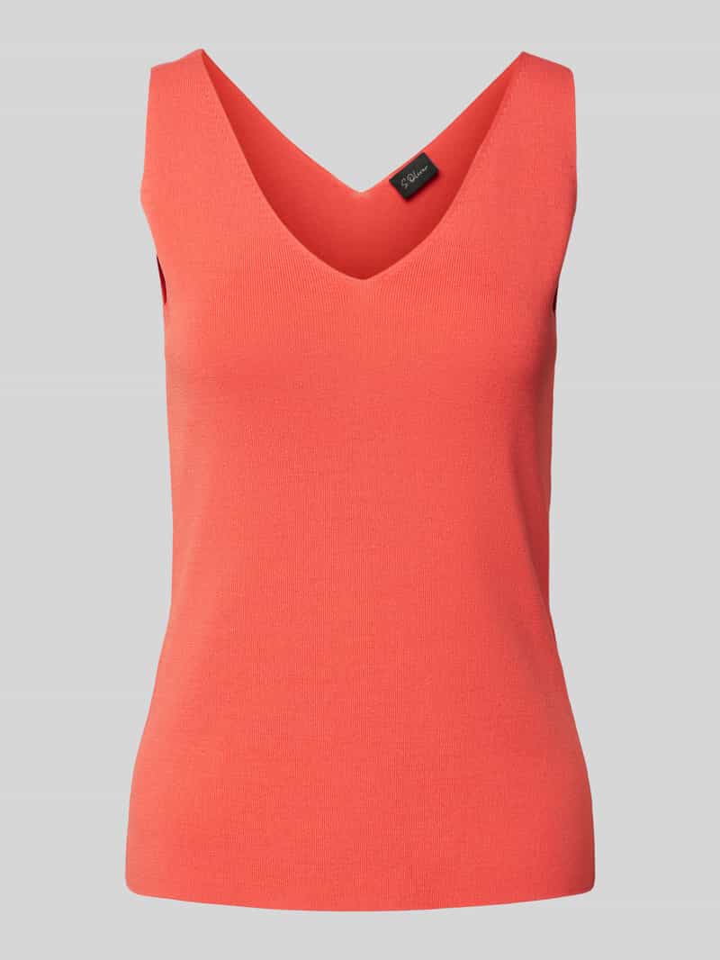 s.Oliver BLACK LABEL Slim fit top in een fijne viscosemix