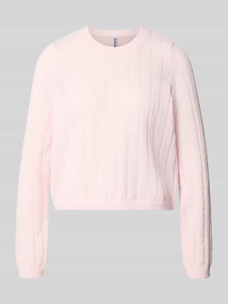 Pieces Regular fit pullover met geribde mouwboordjes model 'ADA'