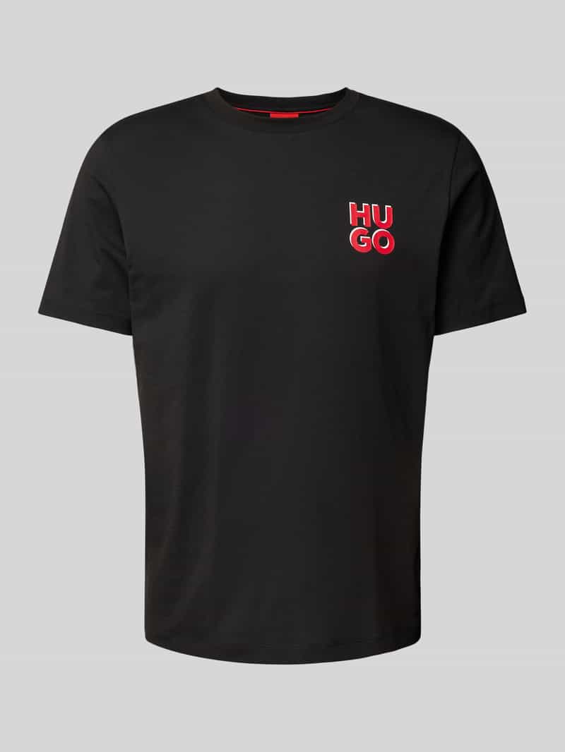 HUGO T-shirt met labelprint model 'Dimoniti'