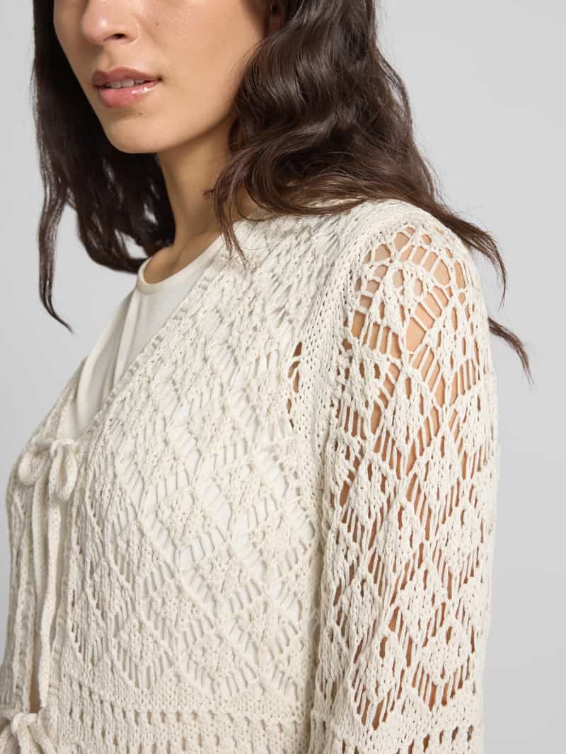 monari Gebreide cardigan met ajourpatroon
