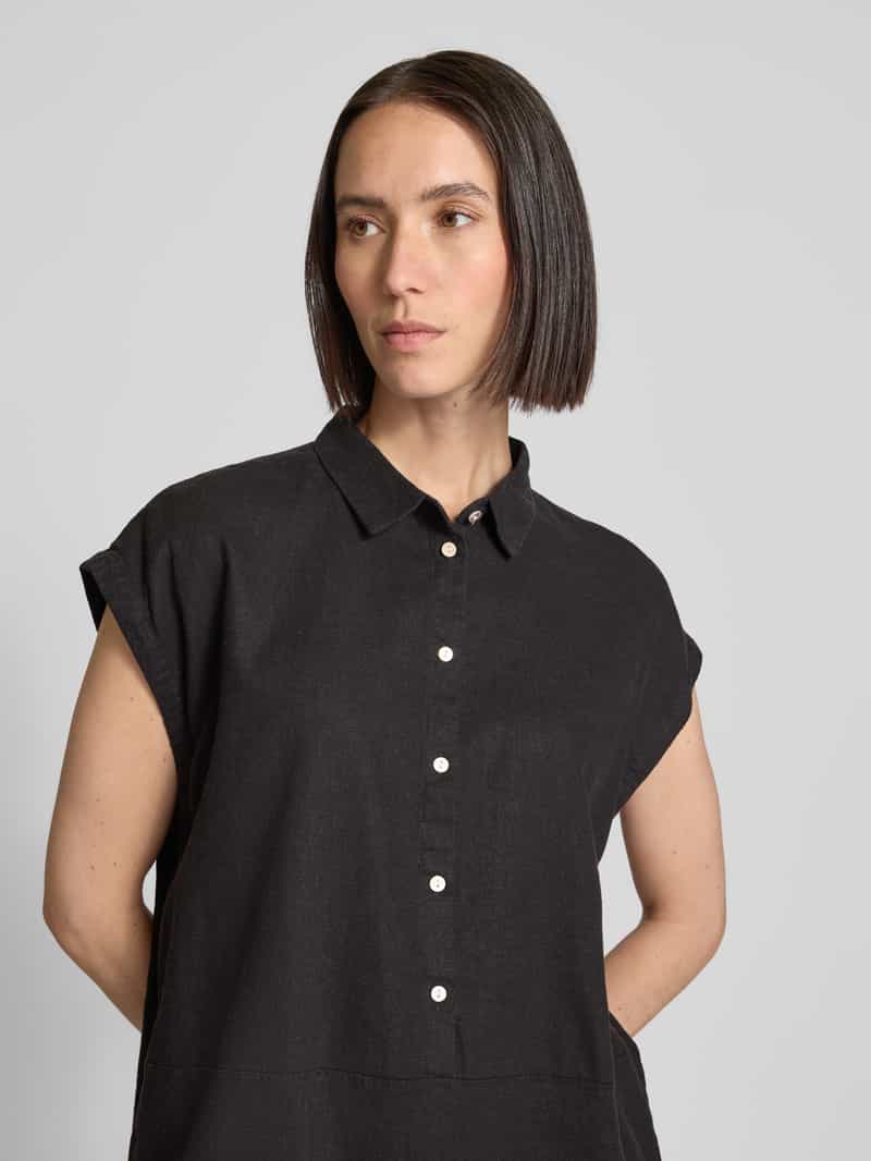 Ichi Regular fit blouse van een mix van linnen en viscose met knoopsluiting