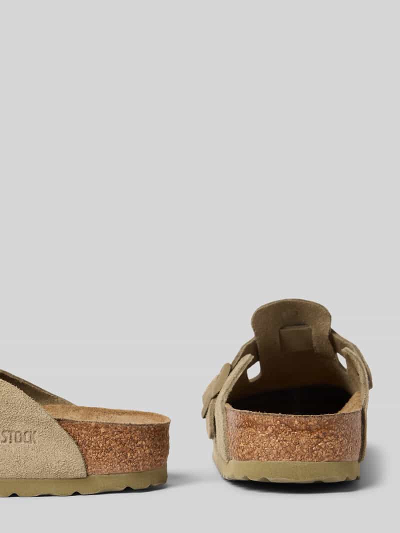 Birkenstock Huisschoenen van leer met doornsluiting model 'Boston'