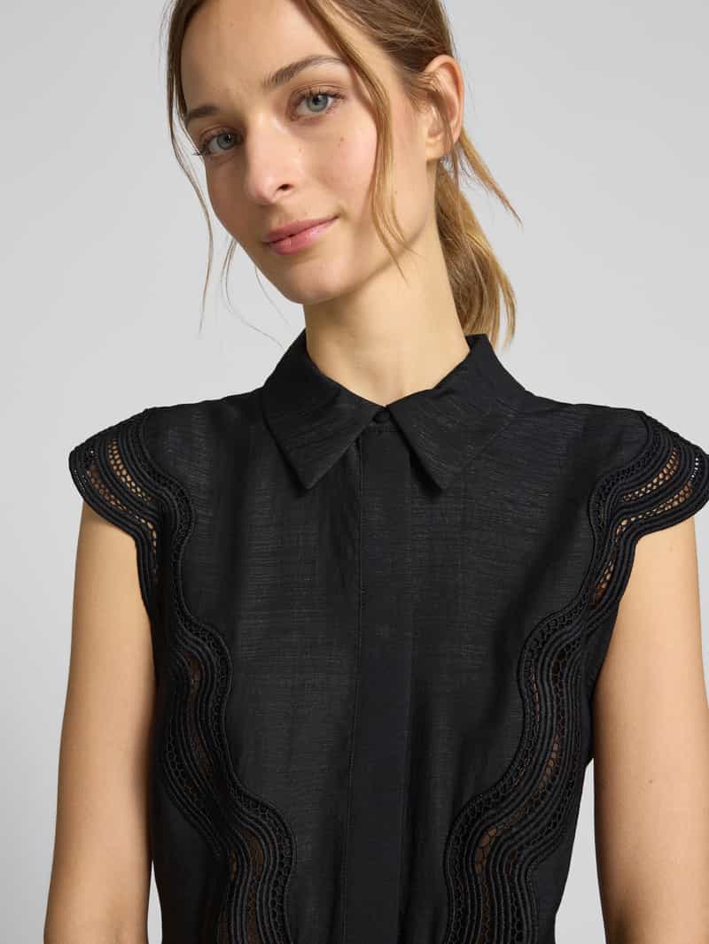 Copenhagen Muse Midi-jurk van viscosemix met broderie anglaise model 'COLE'