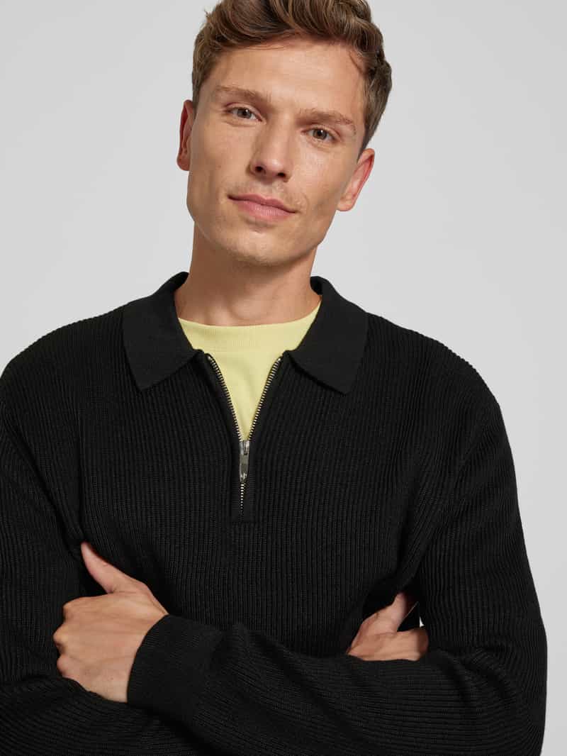Armani Exchange Gebreide pullover met platte kraag