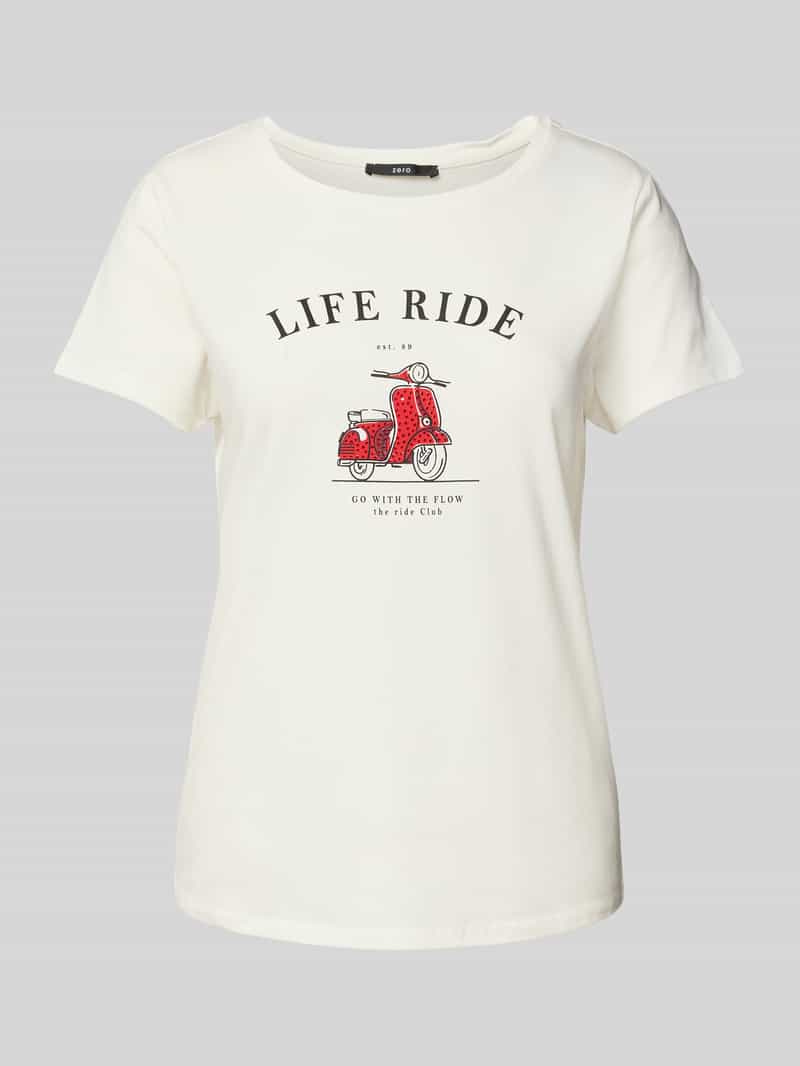 Zero T-shirt met statement- en motiefprint