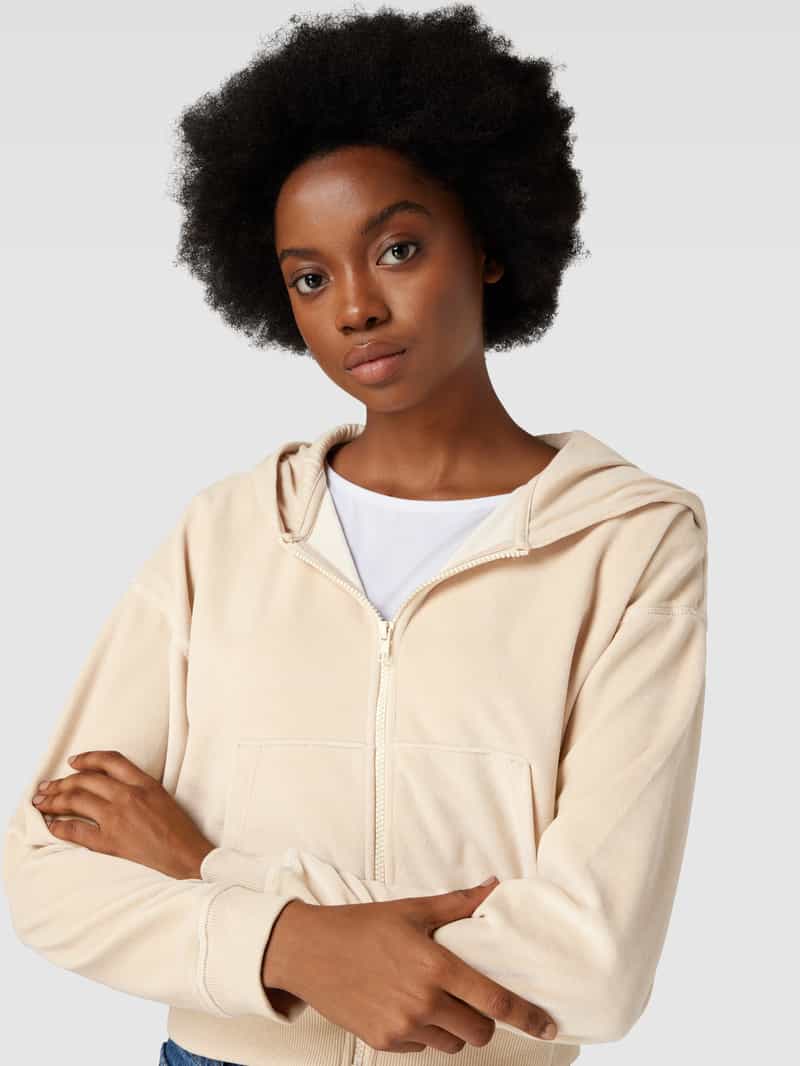Jake*s Casual Sweatjack met extra brede schouders en steekzakken