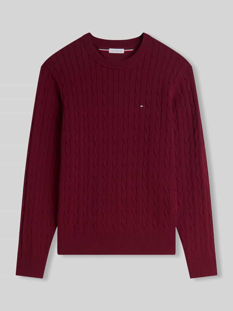 Tommy Hilfiger Regular Fit Pullover aus reiner Baumwolle in Bordeaux, Größe XXL 2098928XXL