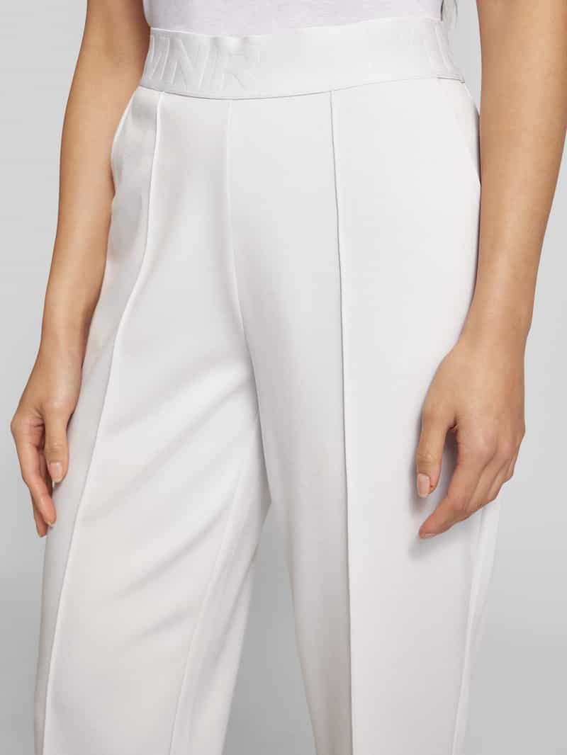 monari Regular fit stoffen broek met vaste persplooien