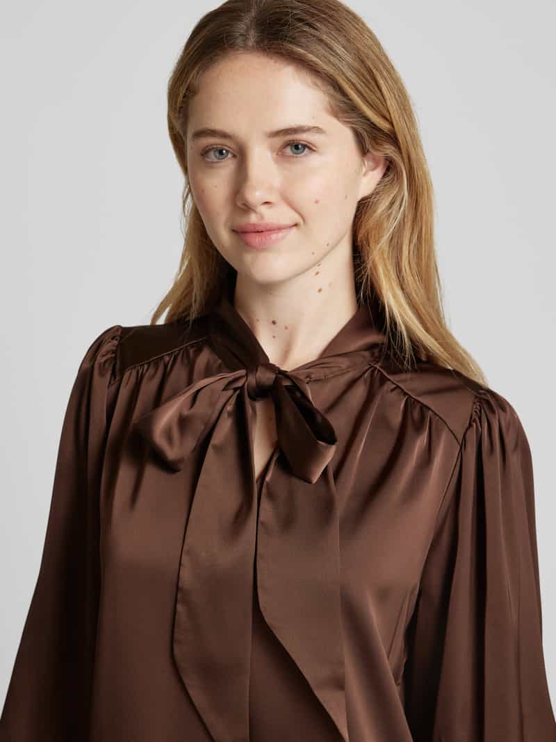 NEO NOIR Regular fit strikblouse met ballonmouwen model 'Jaz'