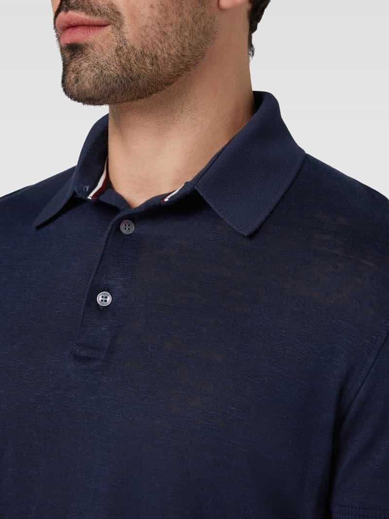 Tommy Hilfiger Regular fit poloshirt van linnenmix