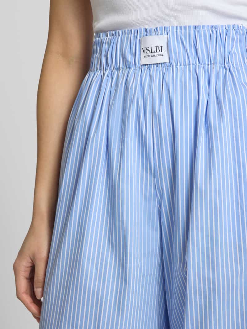 VILLA SOPHIE Wide leg stoffen broek met elastische band model 'LUNA'