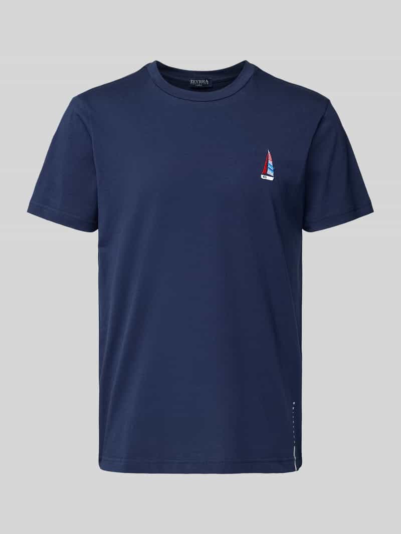 T-shirt met motiefstitching