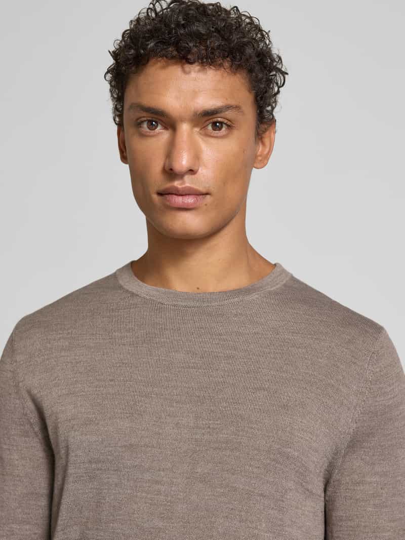 Christian Berg Men Regular fit shirt met lange mouwen van een mix van merinowol