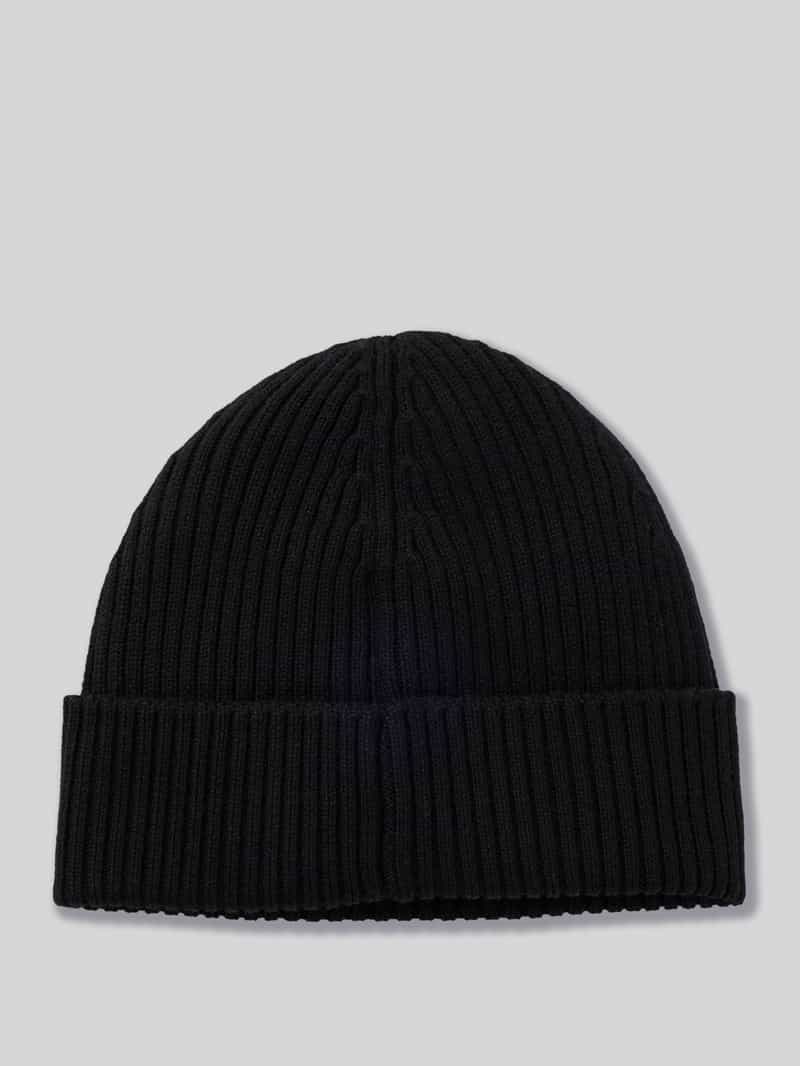 HUGO Beanie van zuivere geribde scheerwol model 'XOLA'