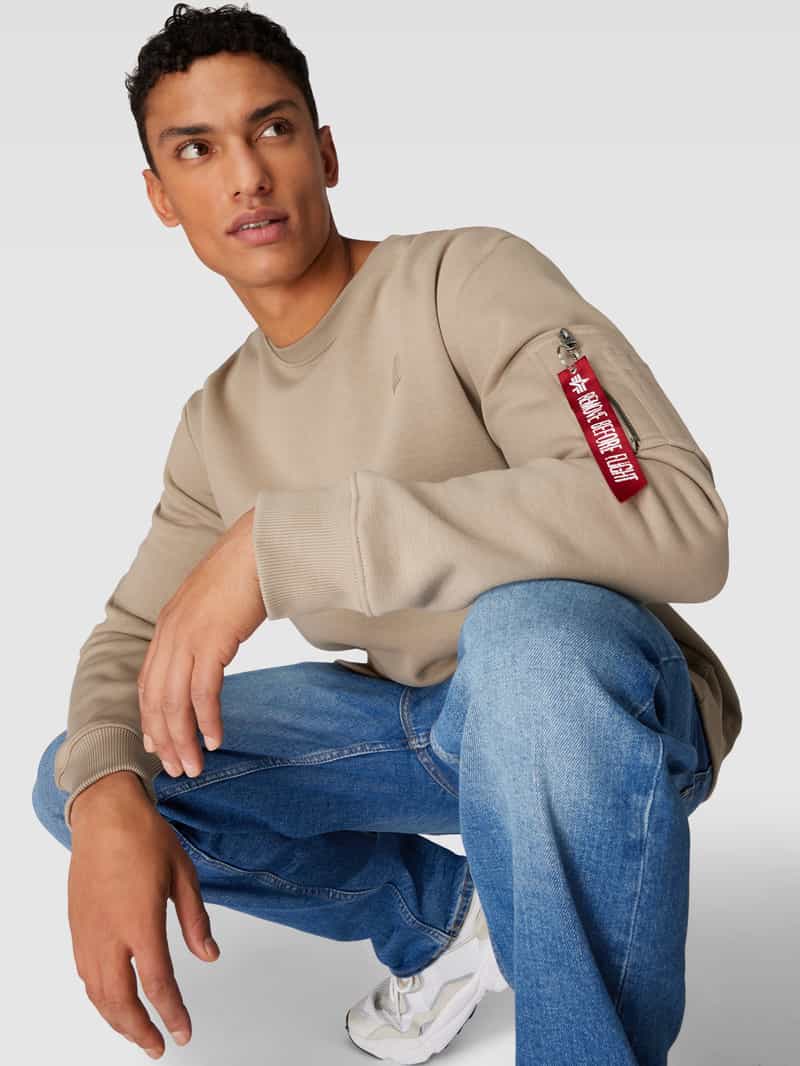 alpha industries Sweatshirt met ronde hals en labelpatch
