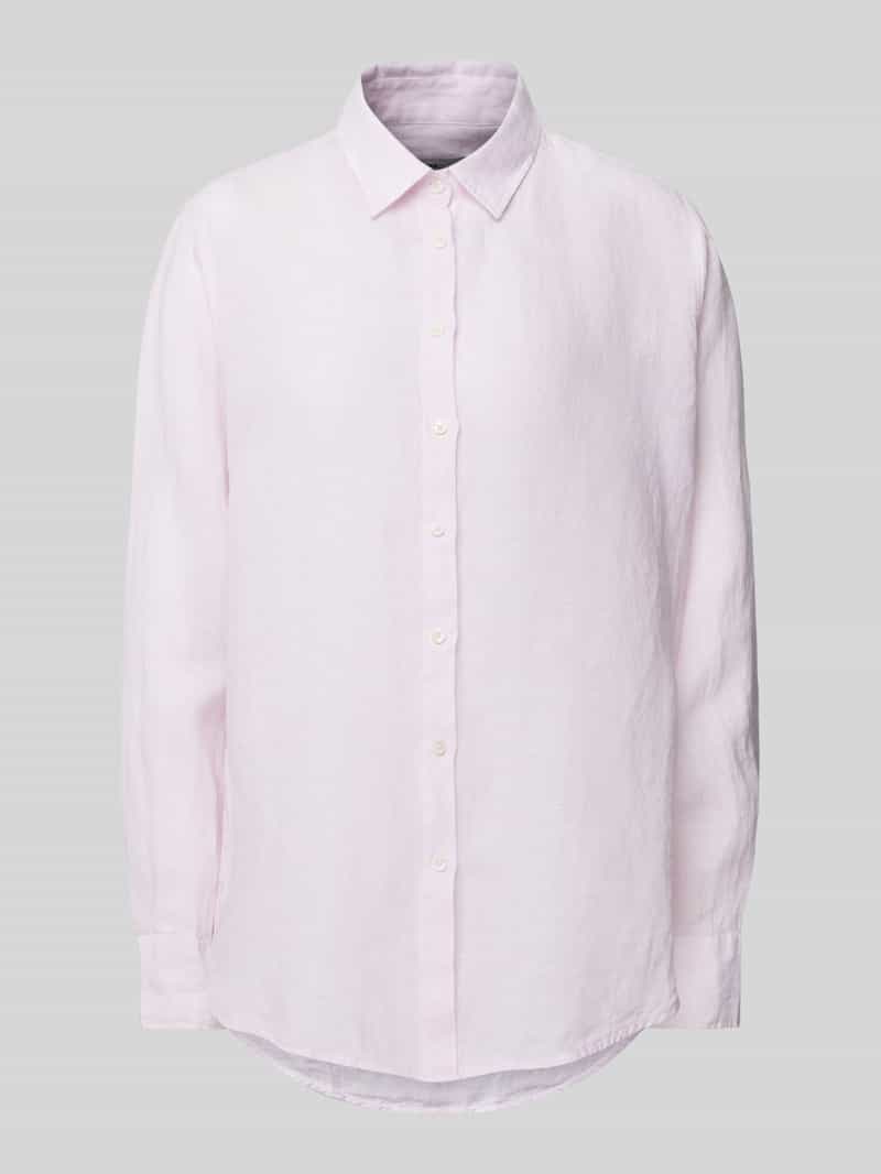 0039 italy Regular fit overhemdblouse van linnen met doorknoopsluiting