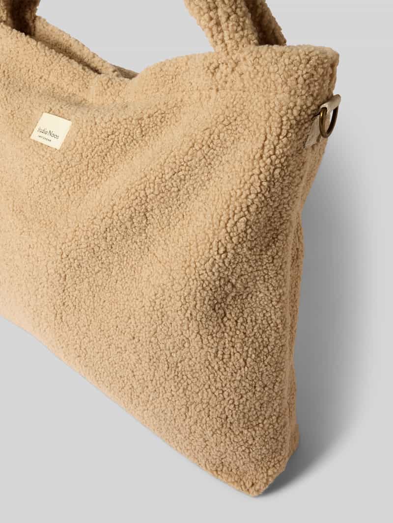 STUDIO NOOS Shopper van teddybont met labeldetail