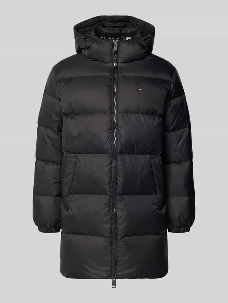 Regular fit lange donsjas met logostitching
