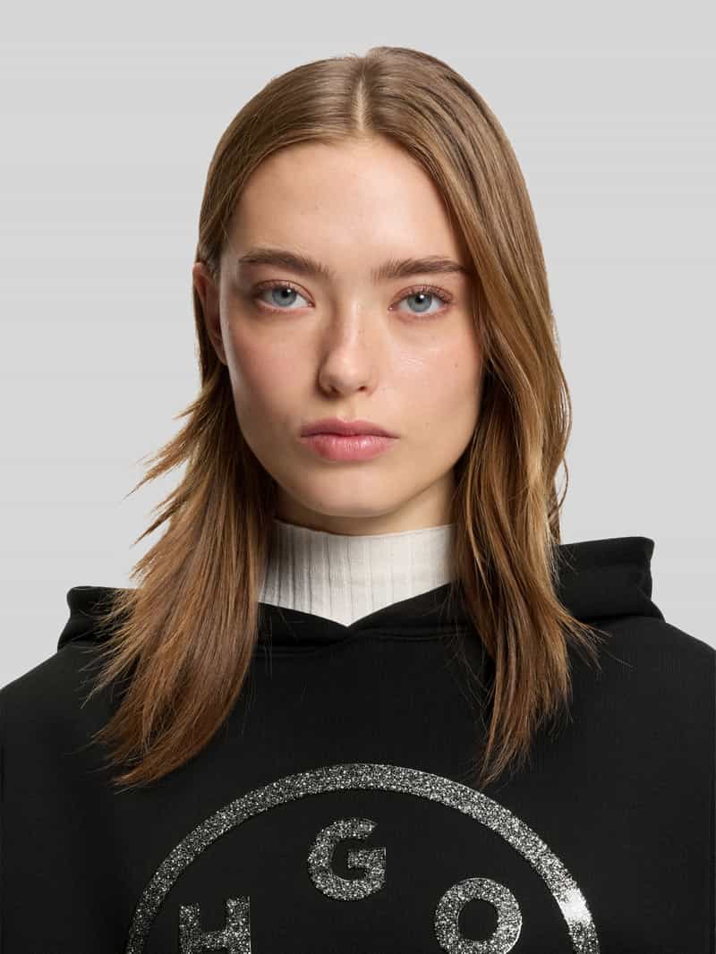 Hugo Blue Relaxed fit hoodie van puur katoen model 'DOLASA_B_2'