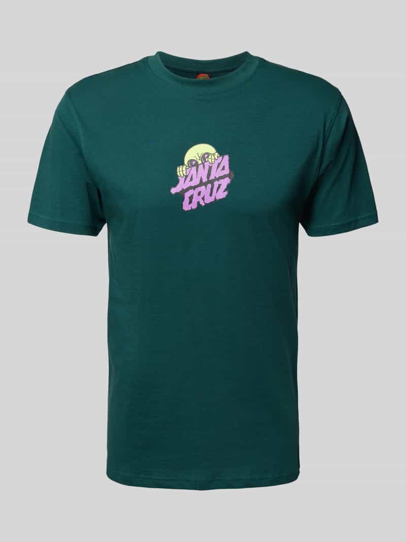 T-shirt met labelprint en ronde hals