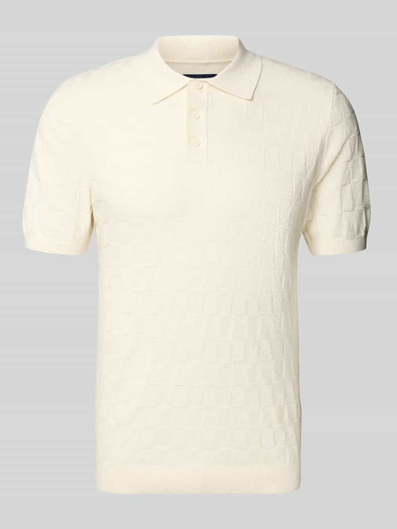 Regular fit gebreide polo met knoopsluiting
