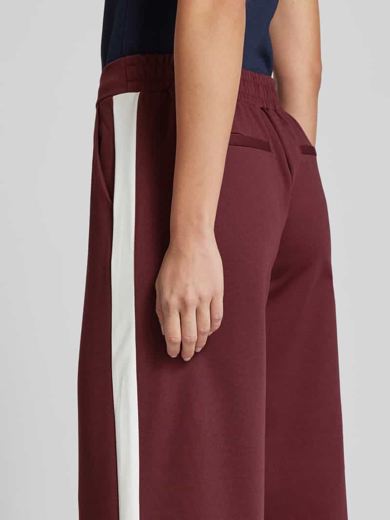 Ichi Wide leg stoffen broek met elastische band model 'KATE'